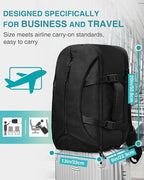 TSA-Friendly Travel Backpack with Laptop Compartment, 30L Carry-On Backpack for Men & Women, 180° Lay-Flat Design, Waterproof & Durable 1000D Oxford, Fits 15.6" Laptop