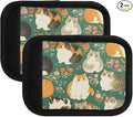 2 PC Luggage Handle Wrap Luggage Handle Covers Tags for Suitcase Bags Travel Luggage Handle Identifier Gripper Scottish Fold Cats Flowers Green
