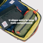 Topo Designs Global Travel Bag – 30L or 40L - Carry-On Compliant Most Airlines, Durable Travel Duffel Bag, Clam Shell Main Pocket, Laptop Sleeve, Backpack, Luggage (30L / Navy/Sahara)