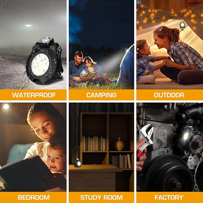 EverBrite COB Keychain Work Light, 2 Pack Rechargeable Keychain Light with Sensor Mode, Mini Magnetic Key Chain Light with 180° Rotatable Bracket, Bottle Opener, Clip - for Hiking, Camping, 6 Modes