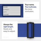 TRAVELY Luggage Straps - Particularly conspicuous & Secure - Incl. 2 Name Tags - Luggage Strap Ideal crosswise - [Set of 2]