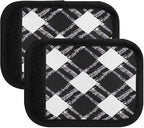 Qilmy Black and White Buffalo Grid Luggage Handle Wrap 2Pack Luggage Identifiers Tag Comfort Handle Grips Cover for Stroller Suitcase Bag Airplane Travel Accessories1316