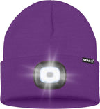 ATNKE LED Lighted Beanie Hat,USB Rechargeable 4 LED Running Headlamp Bright Cap with The Light Gifts for Men and Women