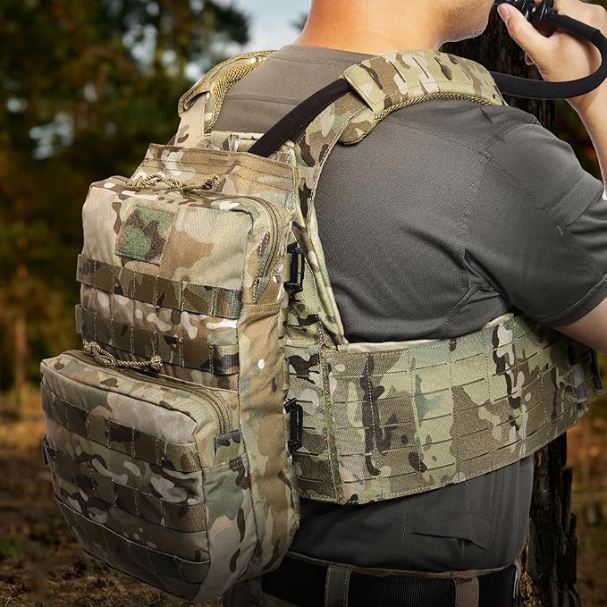 Tactical Molle Hydration Pack 3L Hydration Carrier Pack Water Reservoir Bag for Molle Vest Backpack
