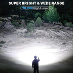 Flashlights Rechargeable LED High Lumens - 2 Pack 99,000LM Super Bright Flashlight, Adjustable Powerful Flash Light with 5 Modes, Waterproof Handheld Flashlight for Home, Camping