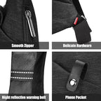 Anti Theft Crossbody Bags Sling Bag for Women Men Waterproof Wander Bag for Sports and Travel. (4.0Black, Small)