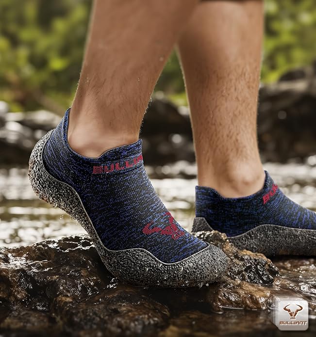 BULLIANT Men Slipper Socks,Grip Socks Hiking Water Shoes Barefoot Shoes for Outdoor Walking Exercises