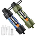 Water Filter Straw - Personal Water Purifier, Camping Water Filtration System, Straw Water Purification - Outdoor Emergency and Survival Gear for Hiking, Camping and Travel (2pcs)
