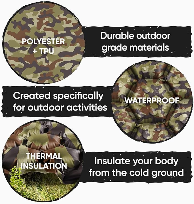 POWERLIX Camping Sleeping Pad - Ultralight Inflatable Camping Mattress Sleeping Mat for Backpacking, Hiking, Compact Lightweight Sleeping Pad for Camping, Inflation Bag/Repair Kit Included