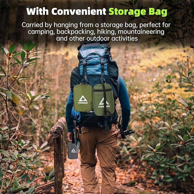 Camping Hammock with Mosquito Net & Hammock Underquilt and Rain Fly Tarp - Portable for Indoor, Outdoor, Hiking, Backpacking, Backyard, Beach & Travel (Hold Up to 500lbs)