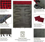 KingCamp Double Sleeping Bag for Adults, Queen Size 2 Person XXL Flannel Sleeping Bag, Waterproof Lightweight Flannel Quilt with 2 Pillows, Perfect for Couples Family Camping Hiking