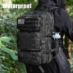 Military Tactical Backpack 25L Day Backpack for Men Molle Army 3 Days Assault Pack Bug Out Bag Water Resistant and Heavy Duty Hiking Treeking Rucksack - Black Camo