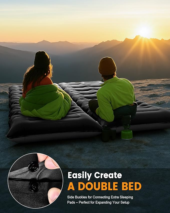 Camping Sleeping Pad,5.9 Inch Thick Camping Mat with Built in Pillow and Foot Pump,Self Inflating Sleeping Pad Ultralight for Camping Backpacking Tent（Green