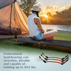 G2 Foldable Camping Cot, Durable Travel Tent Cot, Ultralight for Backpacking, Summer Hiking, Mountaineering, Max Loading Capacity 264lb, Easy to use for Woman & Man, Comes with Storage Bag