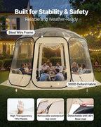 VEVOR Pop up Sports Tent, 8 Sizes Optional Clear Bubble Tent for 1-6 Person, Waterproof Outdoor Pod with Floor Mat & Top Cover, Garden Igloo Dome Tents Camping Shelter for Sports Watching