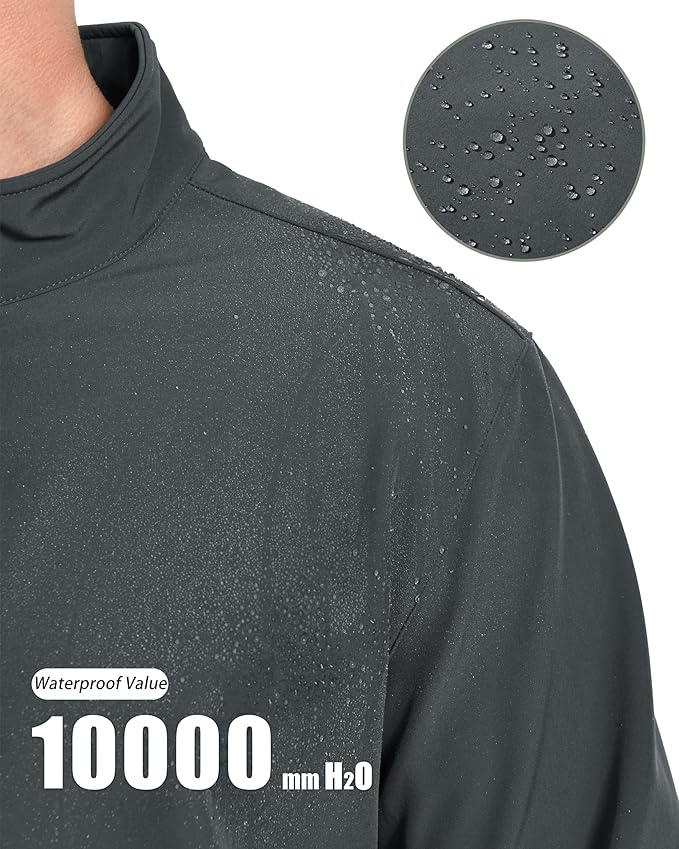 MAGCOMSEN Men's Fleece Lined Softshell Jacket Waterproof Windbreaker Rain Jacket for Tactical Hiking