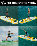 11’x35 Extra Wide Inflatable Paddle Board, 430lb Capacity Stable Paddleboard for Yoga, Stand up Paddle Board for Adults(x3), Full Coverage EVA Deck, 5 Handles, 100L Backpack, All-Round