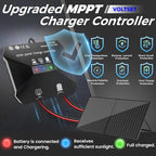 100 Watt 12 Volt Portable Solar Panel with Waterproof 10A Charger Controller, Foldable 100W Solar Charger Suitcase with H-Bracket for Power Station, Car, Camping, RV, Boat and Outside