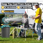 PANERGY Portable Misting Fan for Outdoors-30000mAh Rechargeable Battery, 4-Speed Fan,4 Spray Modes,10-13 Inch Bucket Compatible,Auto Oscillation&Adjustable Tilt,Remote Control for Camping/Beach/Patio