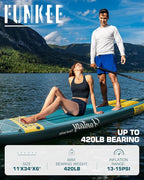 11’×34"×6" Extra Wide Inflatable Stand Up Paddle Board, Sup Board with Removable Fins, Backpack, Floating Paddle, Safety Leash, Floating Phone Case for Adults & Youth of All Skill Levels