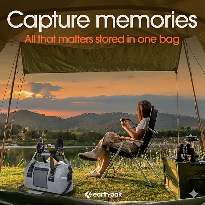 Earth Pak Waterproof Duffel Bag - Heavy Duty Motorcycle Dry Bag with Large Storage Space Perfect for Traveling, Camping, Kayaking, Fishing & Canoeing Bag 50L/70L/90L/120L Sizes