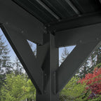 Backyard Discovery Stonebridge 20' x 9.5' Galvanized Steel Outdoor Gazebo Pavilion with Hardtop Slope Roof, Snow Load Support, Wind Resistance, PowerPort, Shade for Garden, Patio, Deck, Entertaining