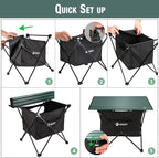 VILLEY Portable Camping Side Table, Ultralight Aluminum Folding Beach Table with Carry Bag for Outdoor Cooking, Picnic, Camp, Boat, Travel