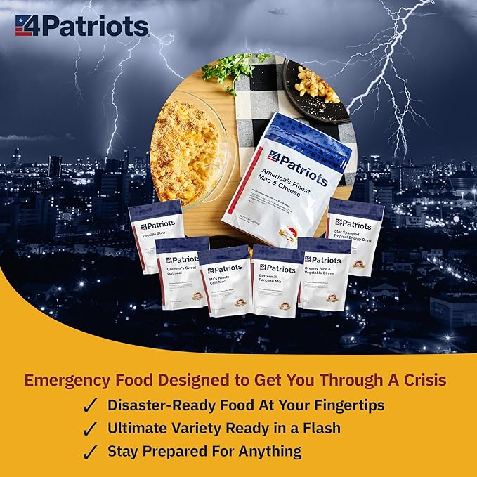 4Patriots Emergency Starter Food Kit: Emergency Food Supply Designed to Last 25 Years, 88 Servings