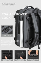 Vacuum Seal Travel Backpack 45L with Pump - Expandable Air Compression System, Water-Resistant Business TSA Lock, Laptop Backpack, Carry-On Suitcase Luggage, Gifts for Men