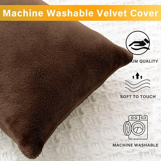 2 Pack Small Pillow, Memory Foam Mini Pillow 11 X 7 Inches for Travel, Sleeping, Nap and Neck, Knee, Lumbar Support, Tiny Cushion for Pet, Dogs (Brown)