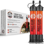 2 High-Capacity Emergency Water Straws – Lightweight, Reusable, 1800-Gallon Filters for Camping, Hiking, Travel, Biking, Survival, and Emergencies. No Expiration Date, Perfect for Preparedness