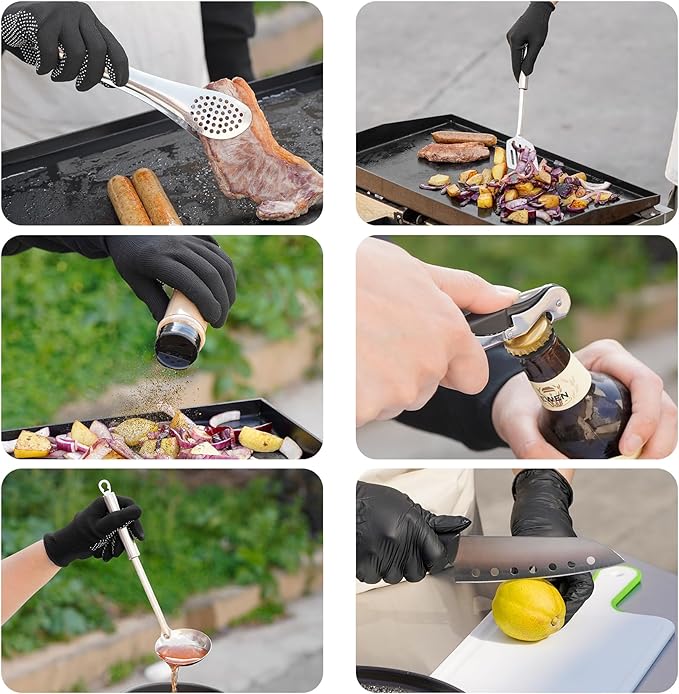 Onlyfire Portable Camping Kitchen Utensil Set, 16 Piece Cookware Kit, Outdoor Cooking and Grilling Utensil Organizer Travel Set Perfect for Travel, Picnic, RV, Camping, Hiking, BBQ, Party, CT606