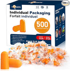 VOISEN Ear Plug,500 Pairs Ear Plugs for Sleeping,32dB NRR 37dB SNR Ear Plugs Noise Cancelling for Snoring, Studying, Loud Events, Traveling & Concerts, Individual Package