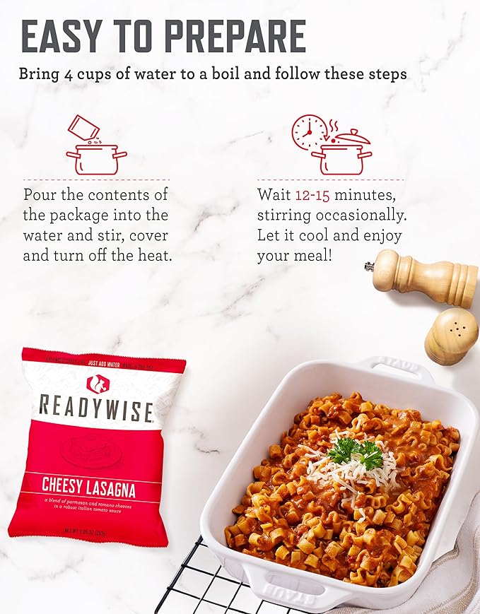 ReadyWise Emergency Food Supply - 104 Servings Variety Pack Bucket, Protein Meals, Dehydrated & Freeze Dried Food for Backpacking, Camping Essentials & Prepping Supplies, up to 25 Year Shelf Life