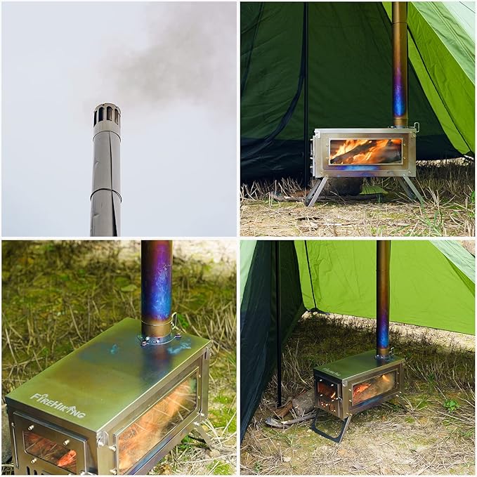 FireHiking Titanium Stove Camping Tent Burning Stove Foldable Ultralight