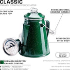 COLETTI Classic Percolator Coffee Pot — Camping Coffee Percolator, Campfire Coffee Pot – Camping for Groups — Brew for the Whole Campsite (Green, 18 Cup)