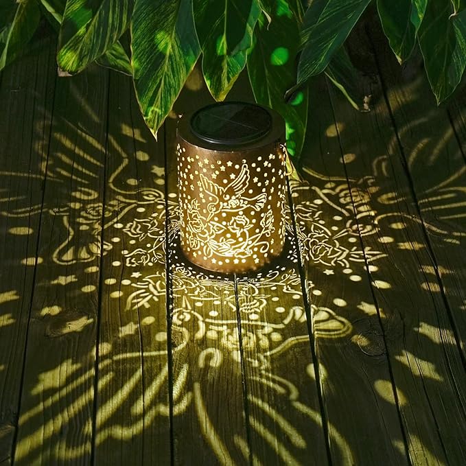 Hummingbird Solar Lantern Outdoor Waterproof, Large 13.4" Metal Hanging Decorative Lantern, Upgraded Solar Panel & 2000mAh Battery, Warm Glow Lighting for Garden – Seasonal Gift for Nature Lovers