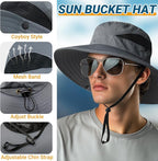 NPQQUAN Sun Hats for Men Women with Neck Flap UPF 50+ UV Protection Wide Brim Bucket Hat Safari Hiking Fishing Hats