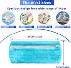 2Pcs Reusable Shoe Washing Machine Bag for Washer and Dryer:Free Up Hands, Prevent Deformation,shoe bag with Zipper Protection Design, Use for all Shoes,Sports Shoes(Blue)
