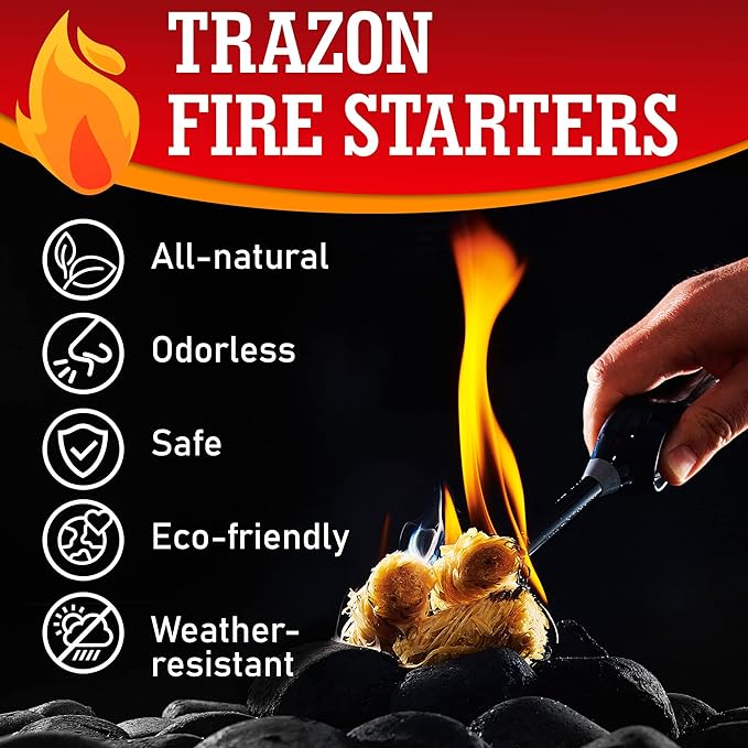 All Natural Wood Fire Starters: Fireplace Camping Charcoal Starter Grill BBQ Chimney Wood Stove Campfires Fire Pit. Fatwood Sticks. Camp Firestarter, Fire Tools. Fire Starter Outdoor/Indoor/Travel