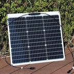 Flexible Solar Panel 50W 12V Monocrystalline Module Fiberglass Lightweight Charge for RV Trailer Boat Cabin Van Car Uneven Surfaces (50W-1)