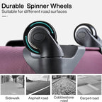 Hanke 20/28 Inch 2 Piece Luggage Sets with Spinner Wheels Expandable Luggage Large Suitcases with Wheels Lightweight Travel Luggage Rolling Suitcase with Lock Softside Checked Luggage.(Purple)