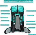 Hiking Backpack,40L to 50L Extra Large Capacity Hiking Bag,Internal Frame Camping Backpack,Upgraded X-PAC Lightweight Sport Daypack Travel Backpack Fit For Mountain Climbing Camping(Peacock Green)