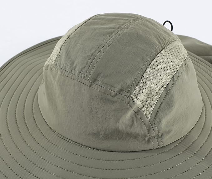 Home Prefer UPF 50+ Mens Wide Brim Fishing Hat with Neck Flap Sun Hat for Men Women Sun Protection Cap