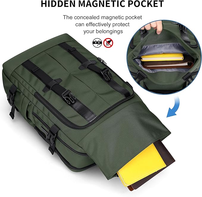 WITZMAN Travel Laptop Backpack for Men Fit 16 inch Computer Carry-on Airline Approved with USB Charging Port(B716 Army Green)