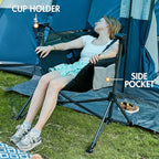 Portal Hammock Camping Chair, Portable Outdoor Swinging Chairs, Rocking Chair for Adults with Adjustable Back and Height for Lawn, Backyard, Patio, Supports 400 lbs, Mesh High Back, Black, 2 Pack