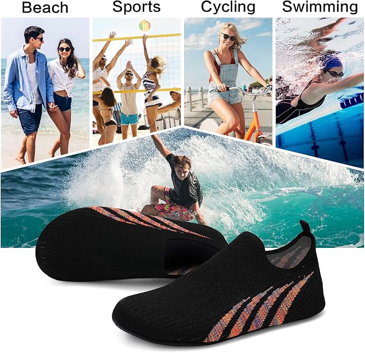 ANLUKE Womens Mens Water Shoes Barefoot Quick-Dry Aqua Socks for Beach Swim Surf Water Sport