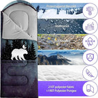 Sleeping Bags for Adults Youth Kids,3D Printing Camping Sleeping Bag for Girls Boys Lightweight Waterproof Cold/Warm Weather Sleeping Bag for 3 Seasons