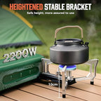 BIG HORN OUTDOORS Butane Camping Stove, Portable Folding Gas Burner with Carry Bag for Camping, Emergency Use and Outdoor Cooking