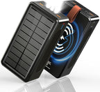 Portable Charger 90000mAh Power Bank High Capacity with Solar Charger - 35W Fast Charging Wireless Charger Battery Pack for Camping, Travel, Emergencies, Tech Devices | 7-Port PD/USB-C, LED Flashlight